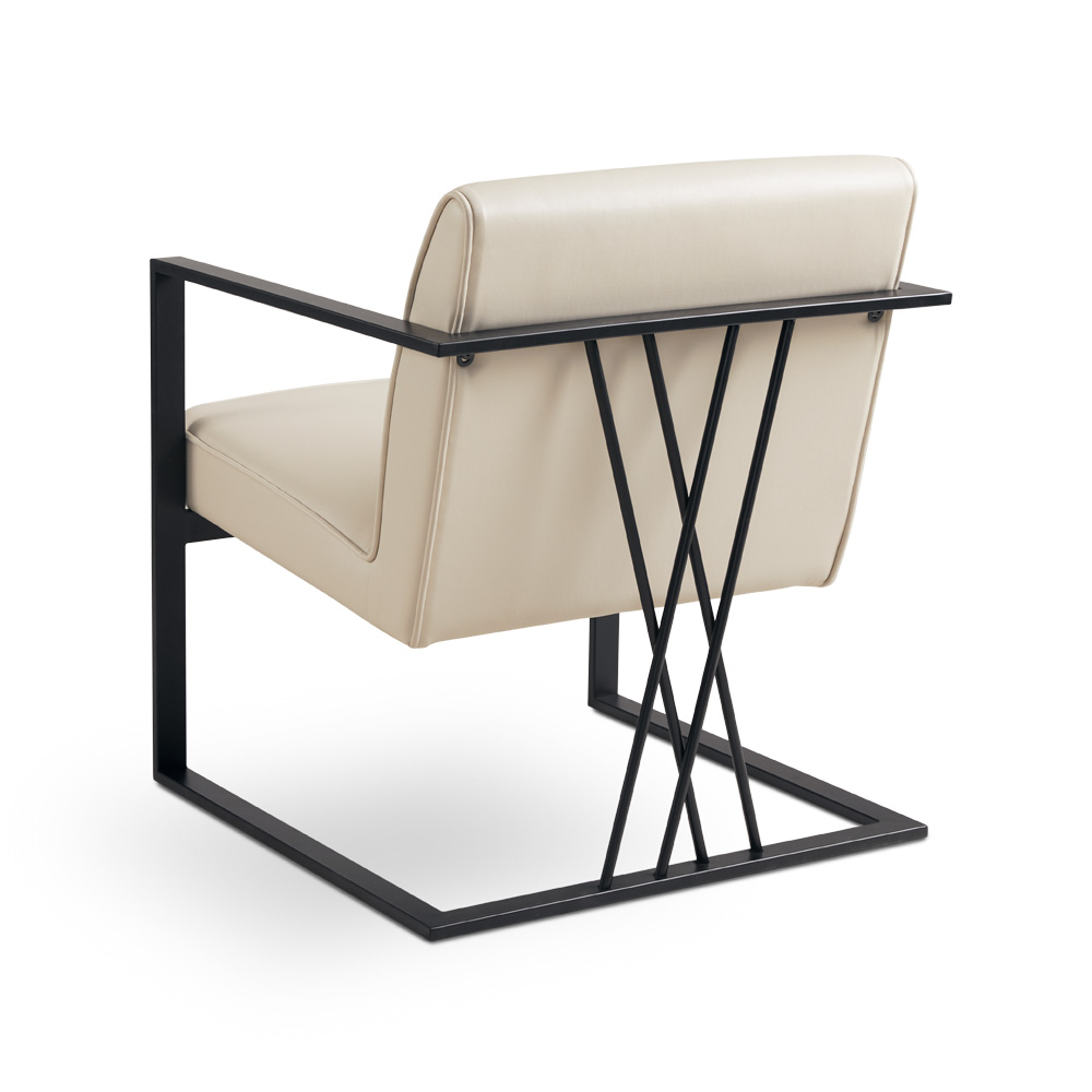 Fairmont Black Accent Chair: Taupe Leatherette